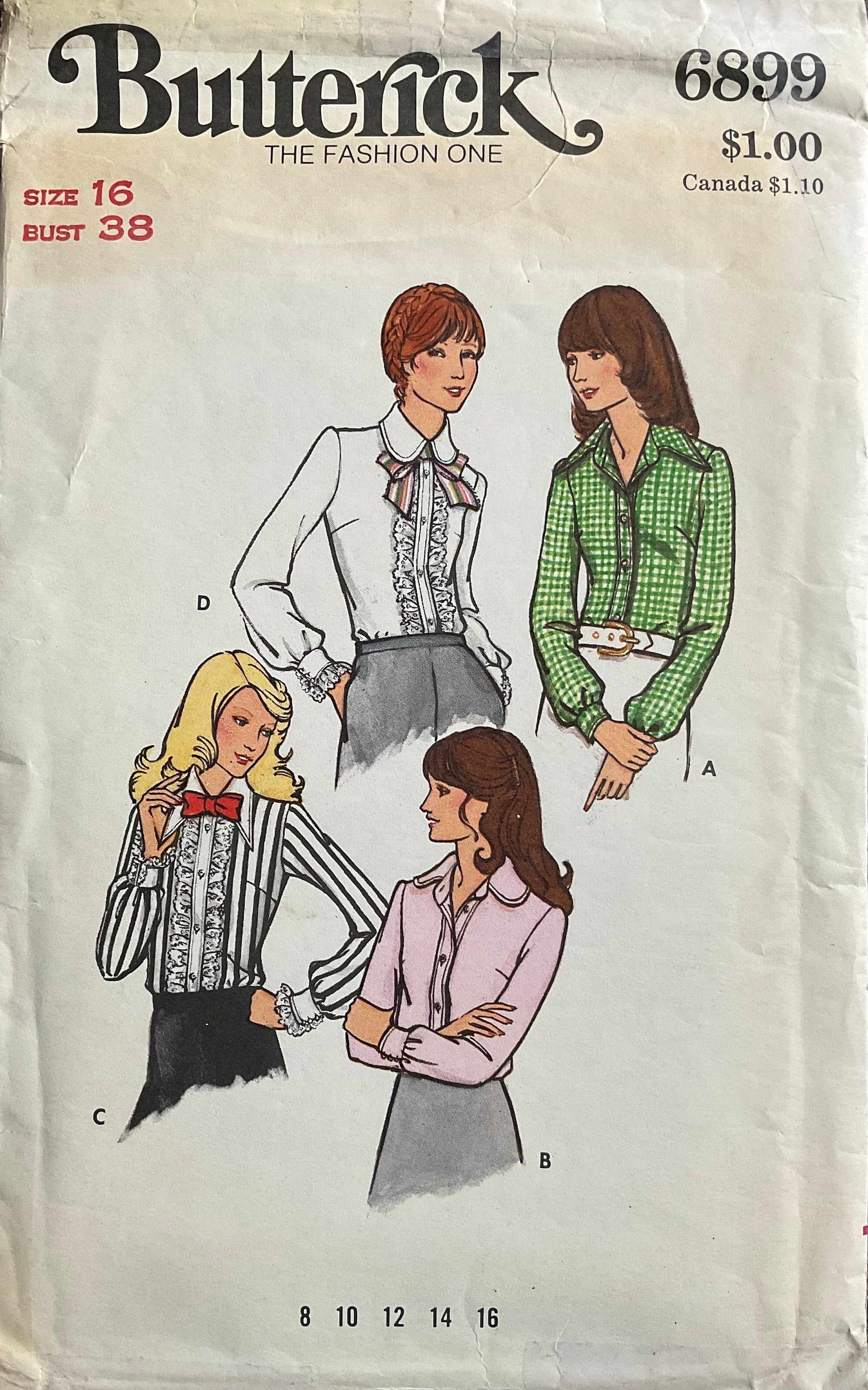 Butterick 6899 Sewing Pattern (Vintage) UNCUT