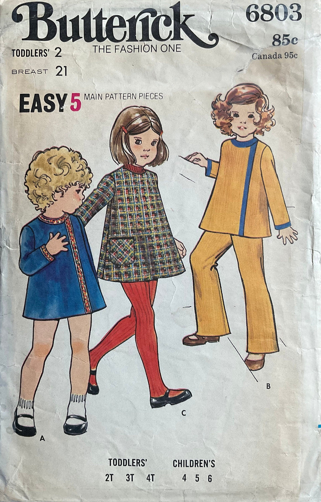 Butterick 6803 Sewing Pattern (Vintage) CUT