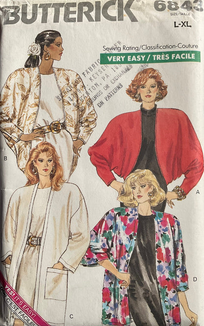 Butterick 6843 Sewing Pattern (Vintage) UNCUT