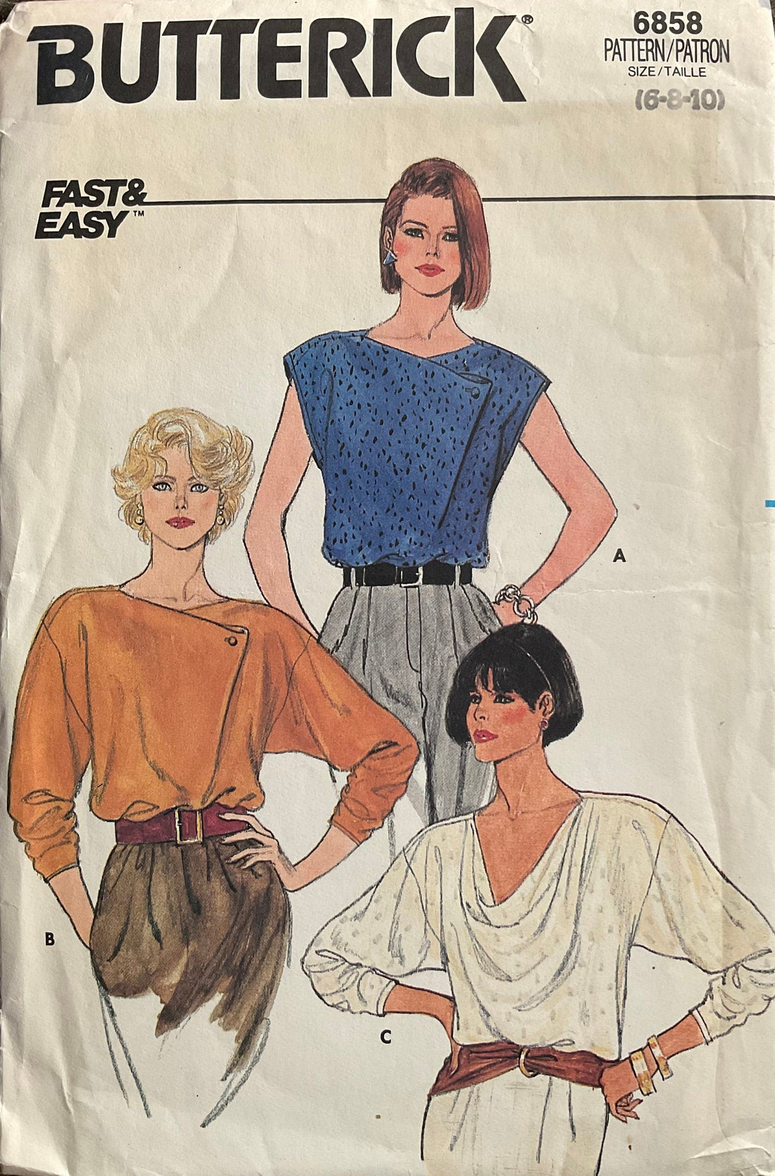 Butterick 6858 Sewing Pattern (Vintage) CUT
