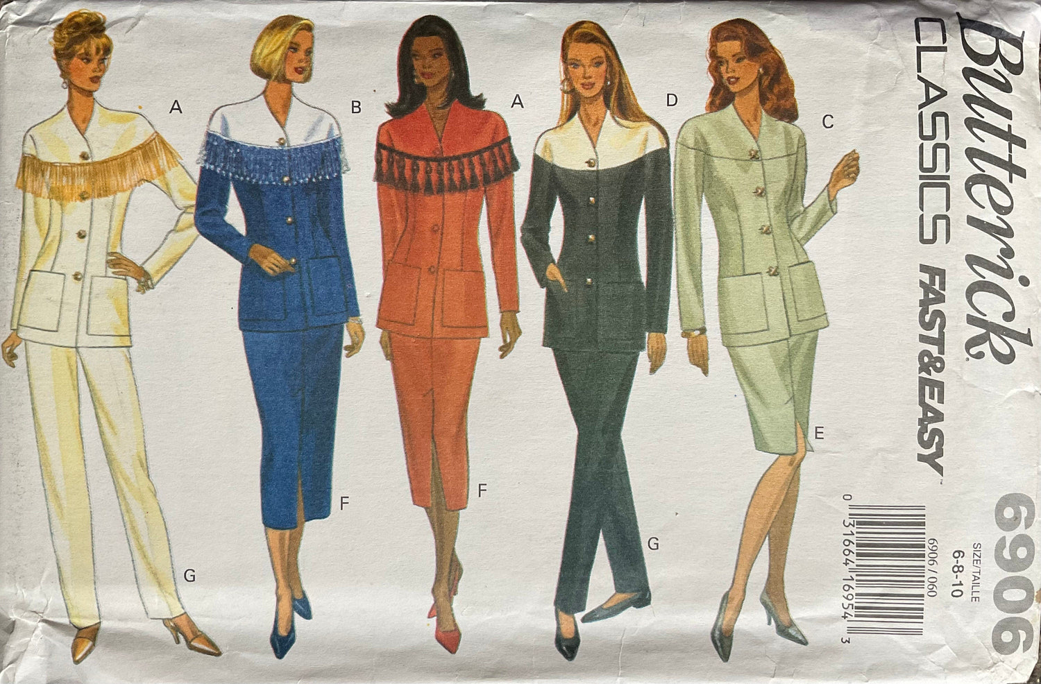 Butterick 6906 Sewing Pattern (Vintage) UNCUT