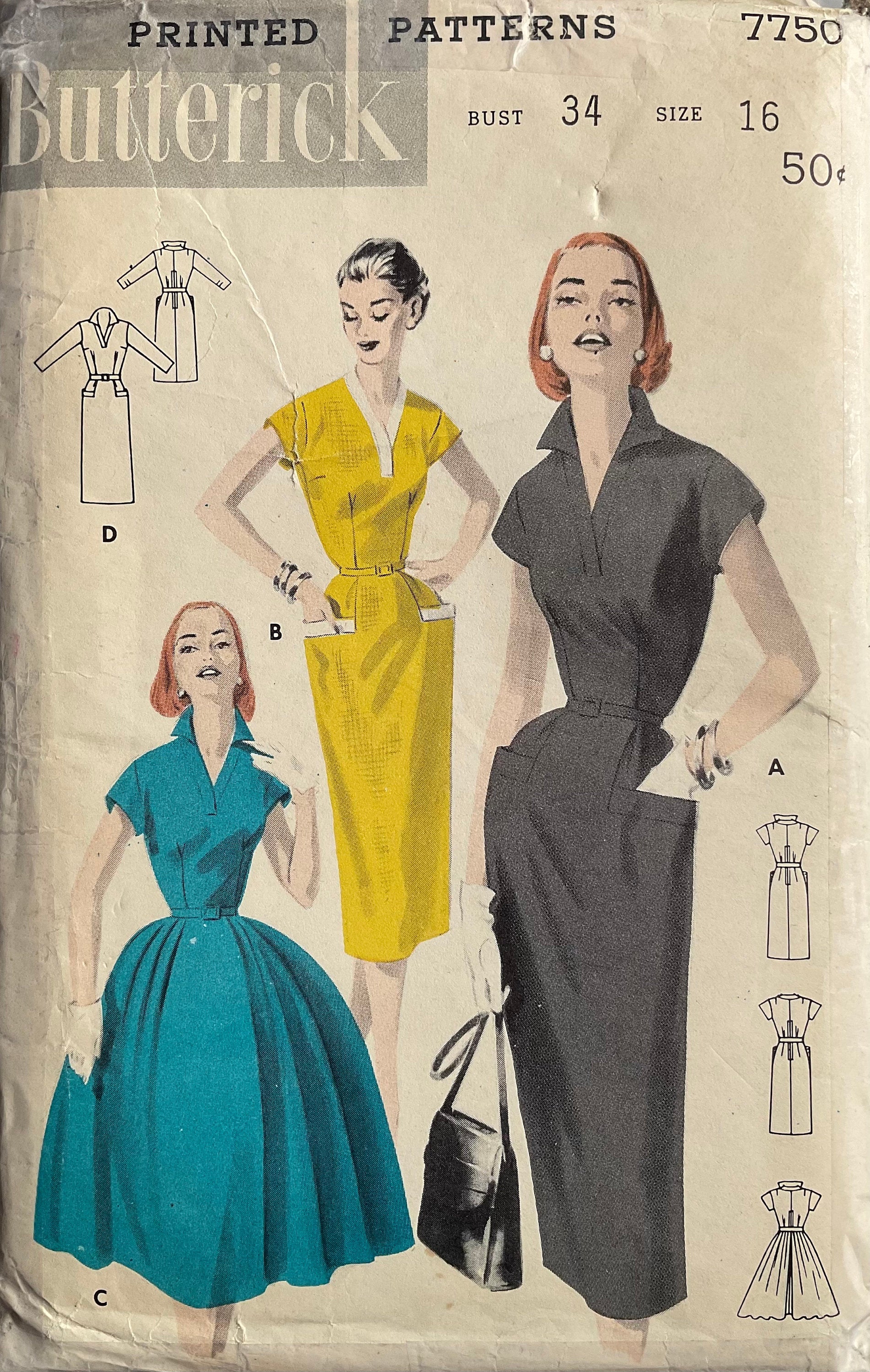 Butterick 7750 Sewing Pattern (Vintage) UNCUT
