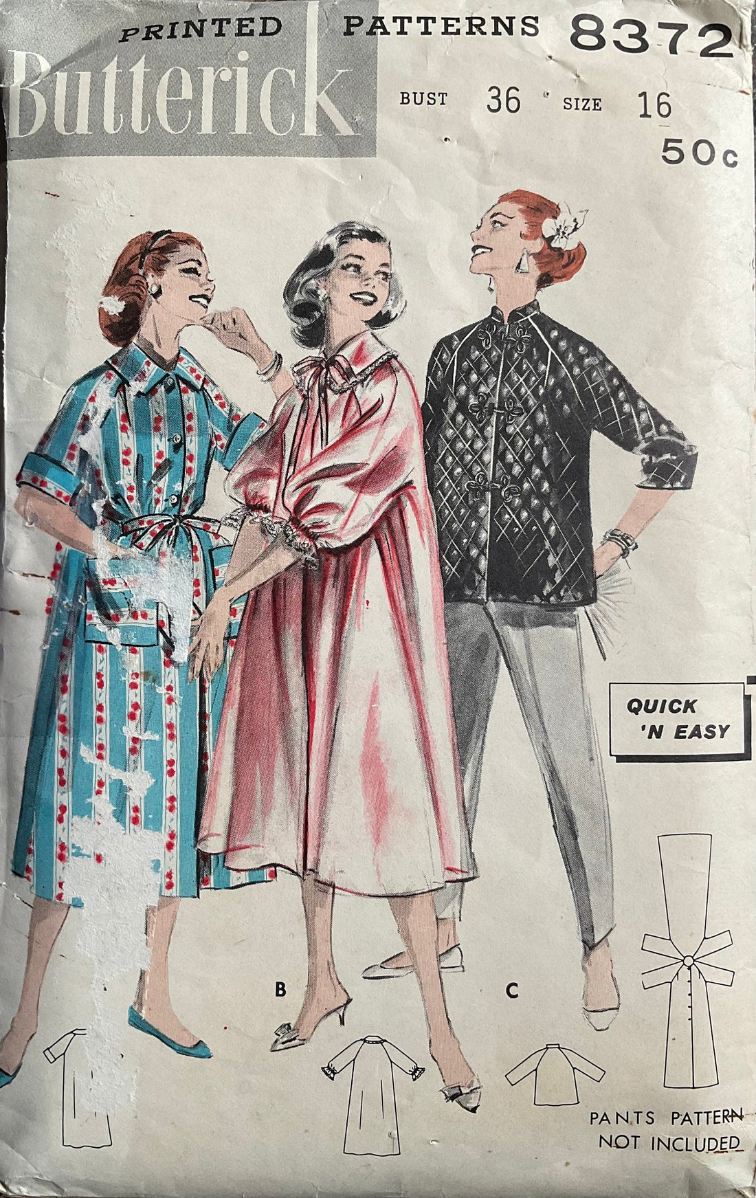 Butterick 8372 Sewing Pattern (Vintage) CUT
