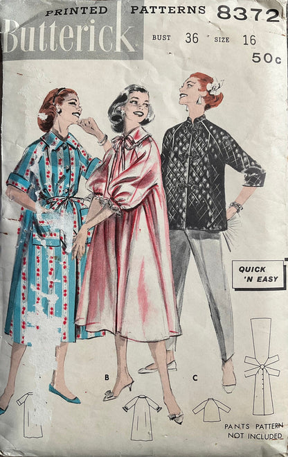 Butterick 8372 Sewing Pattern (Vintage) CUT