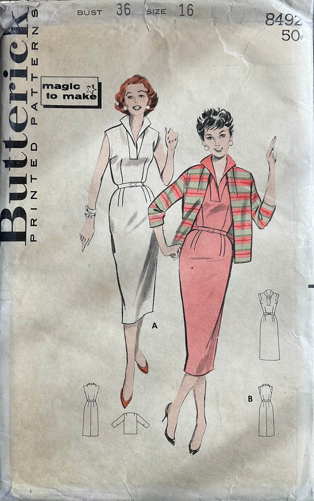 Butterick 8492 Sewing Pattern (Vintage) UNCUT