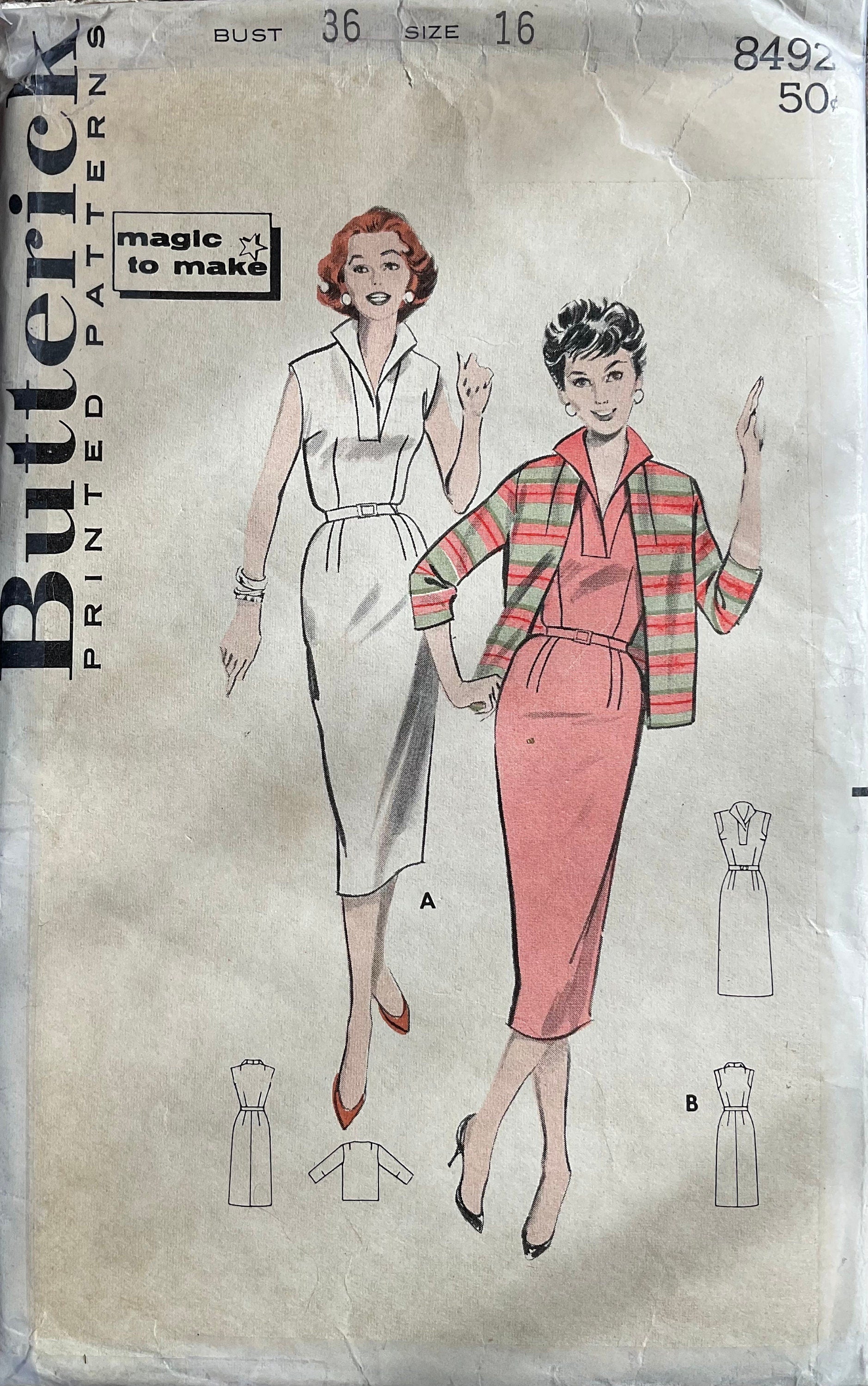 Butterick 8492 Sewing Pattern (Vintage) UNCUT