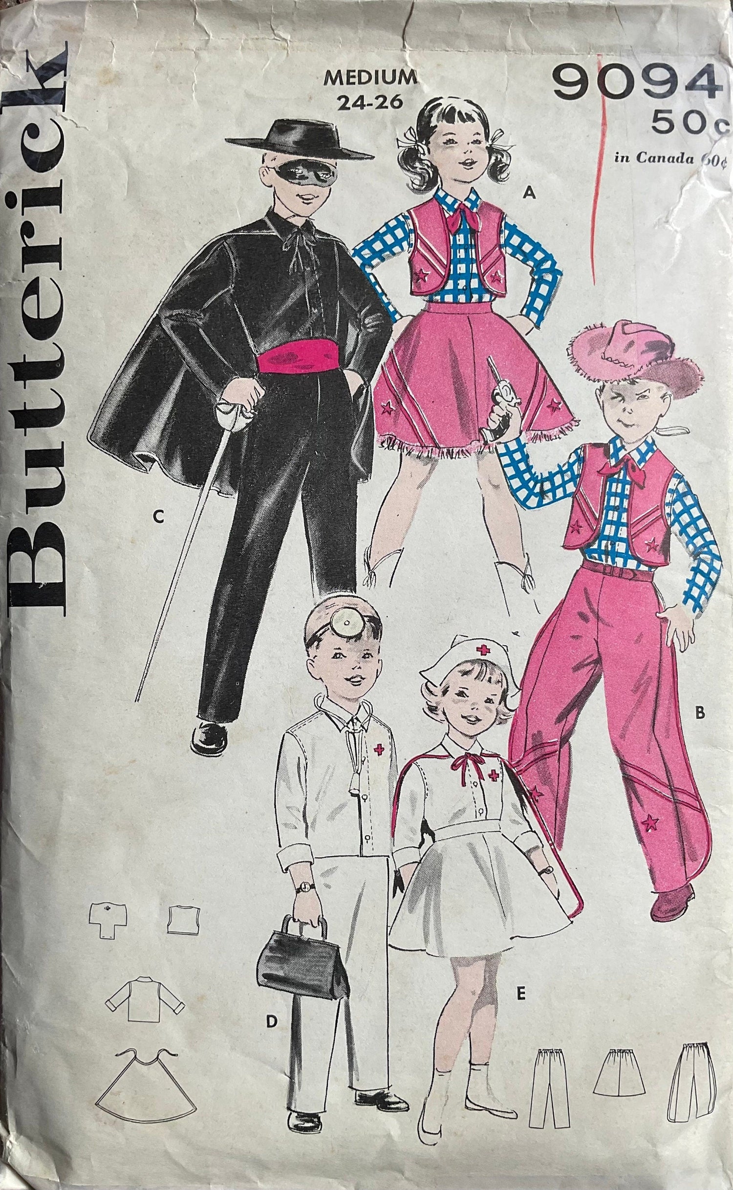 Butterick 9094 Sewing Pattern (Vintage) CUT