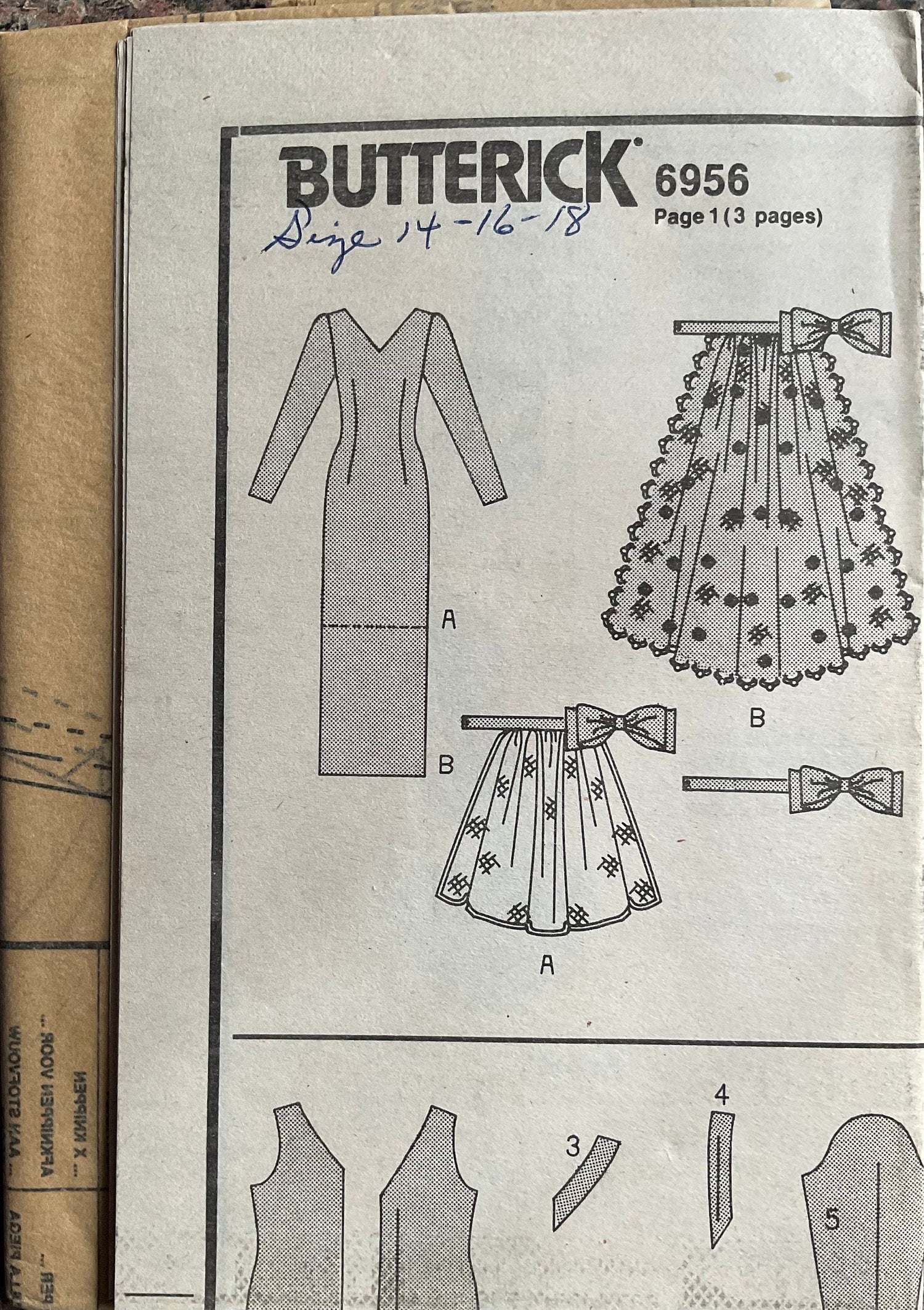 Butterick 6956 Sewing Pattern (Vintage) UNCUT