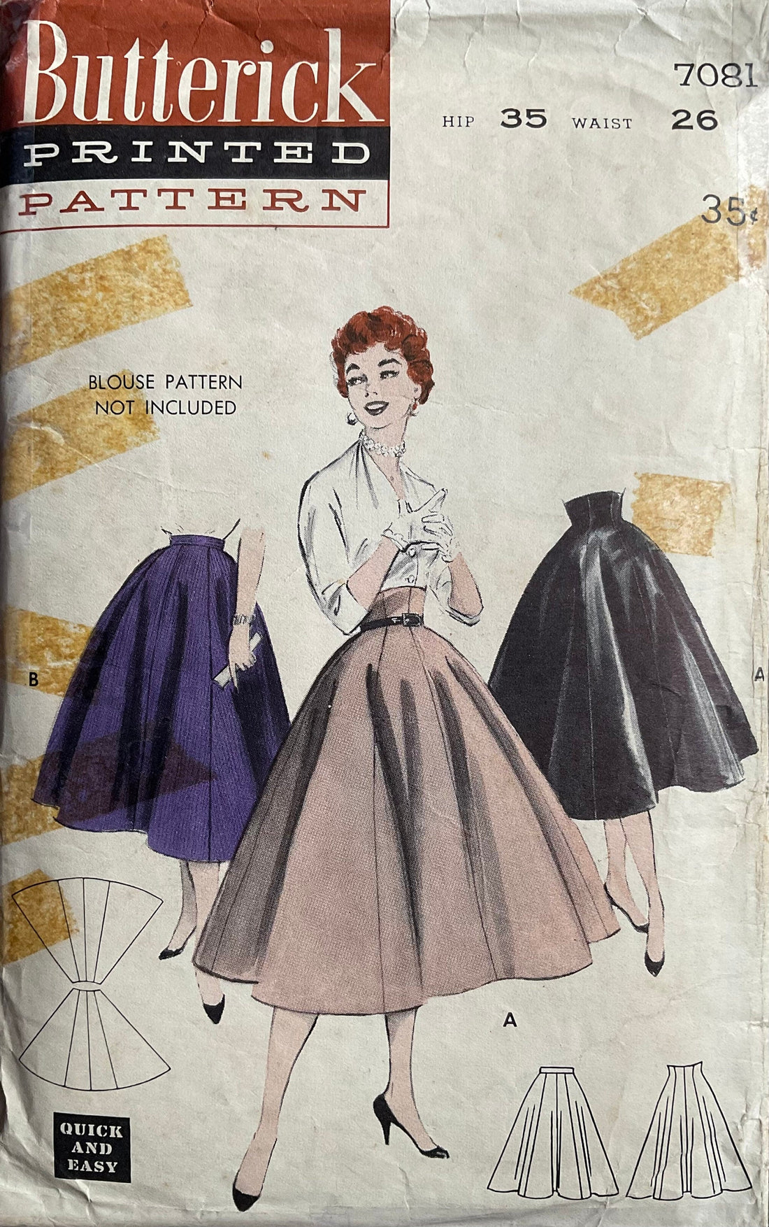 Butterick 7081 Sewing Pattern (Vintage) CUT