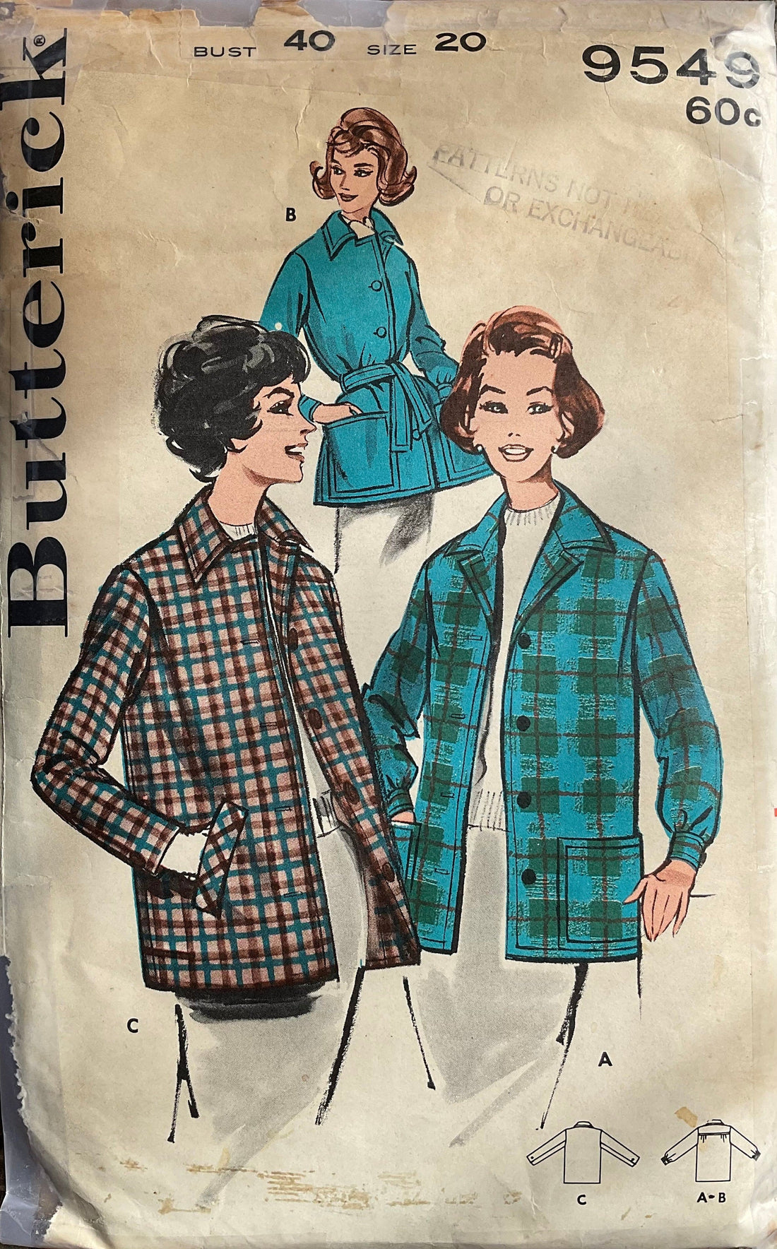 Butterick 9549 Sewing Pattern (Vintage) CUT