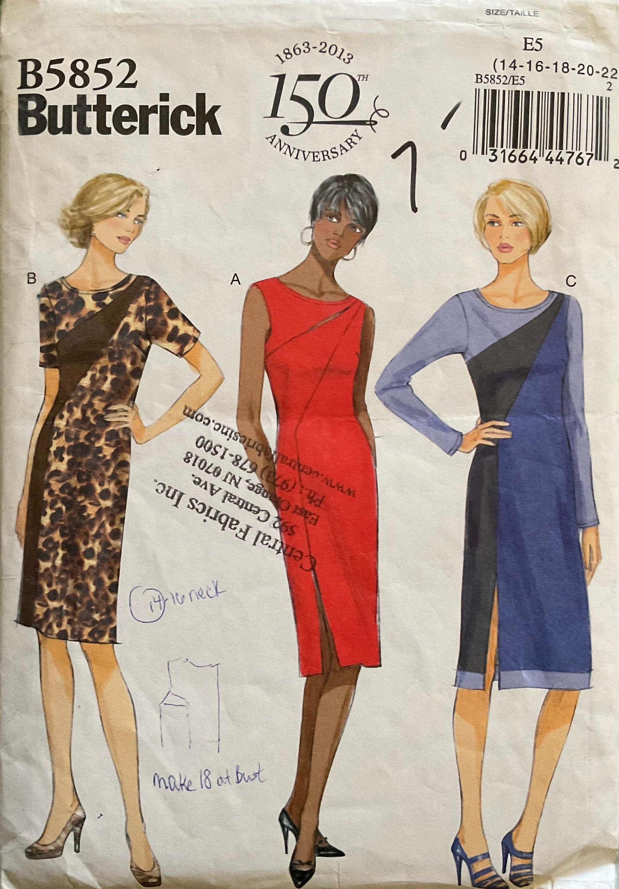 Butterick 5852 Sewing Pattern (Vintage) CUT