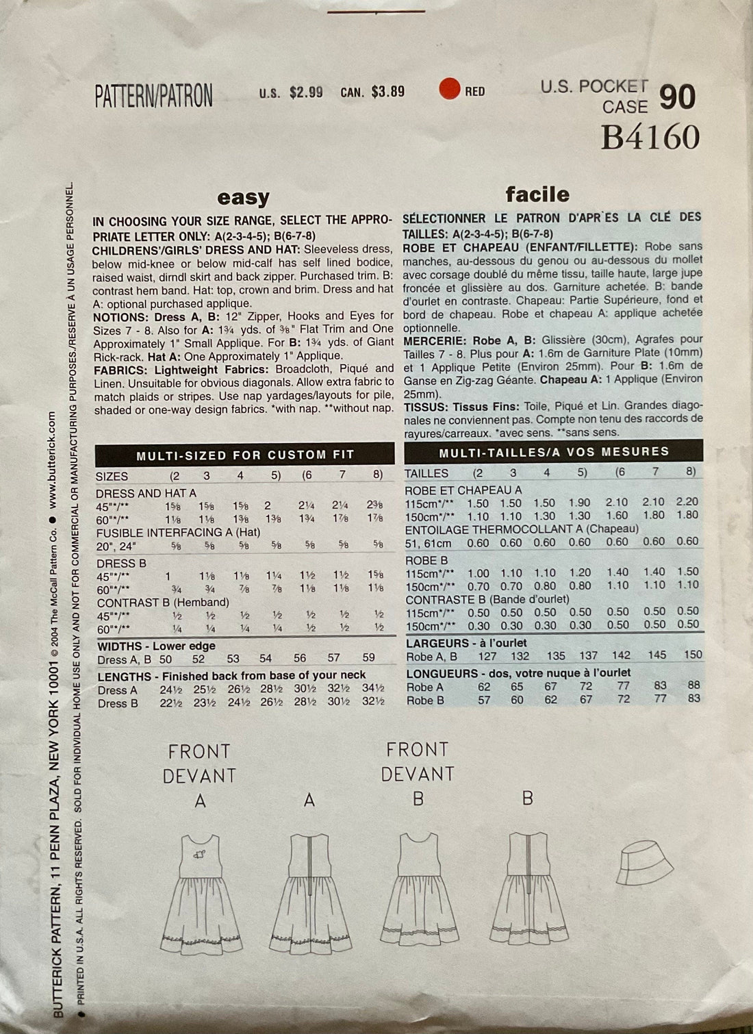 See &amp; Sew 4160 Sewing Pattern (Vintage) CUT