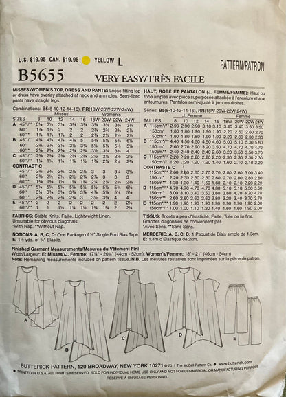 Butterick 5655 Sewing Pattern (Vintage) UNCUT