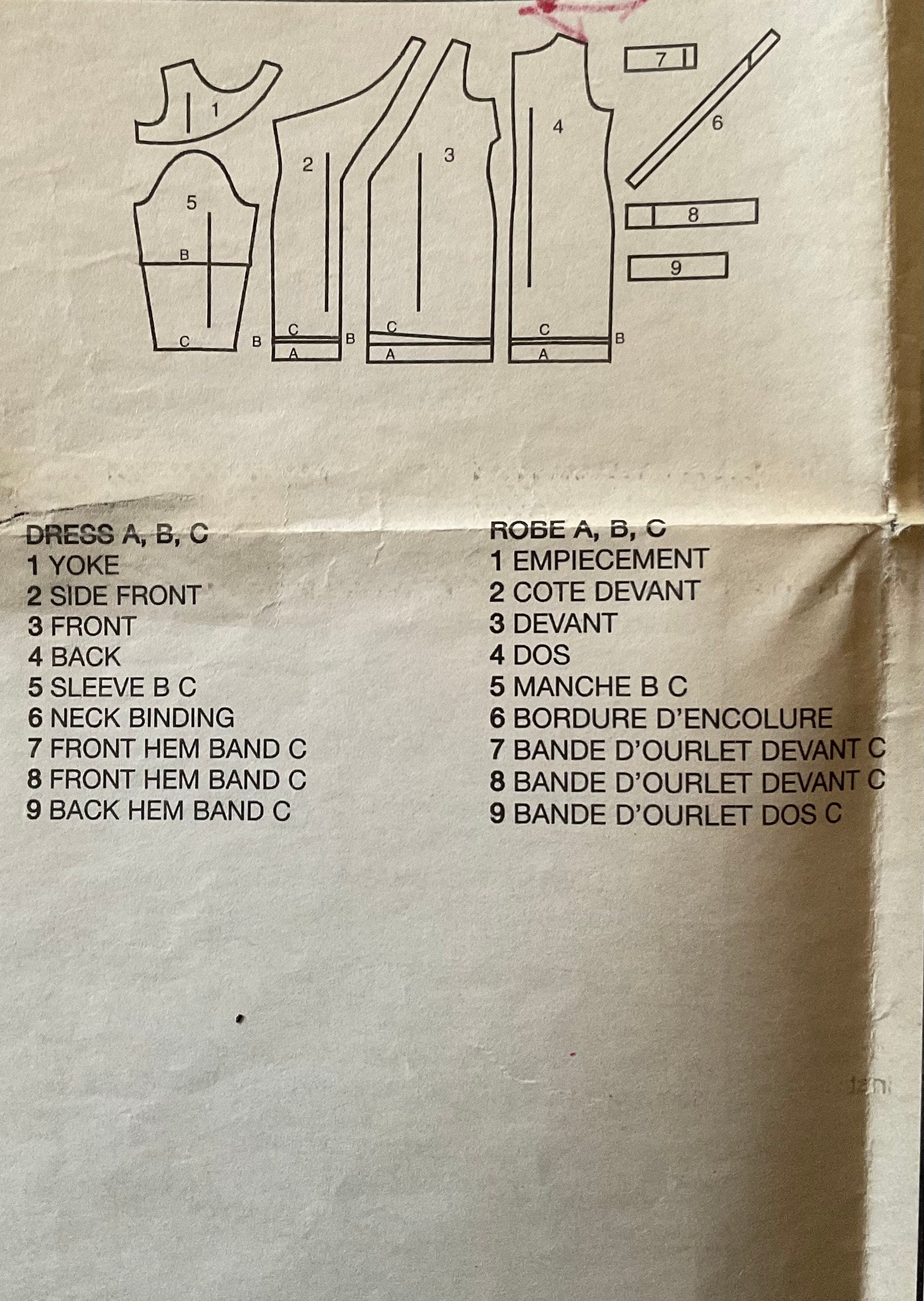 Butterick 5852 Sewing Pattern (Vintage) CUT
