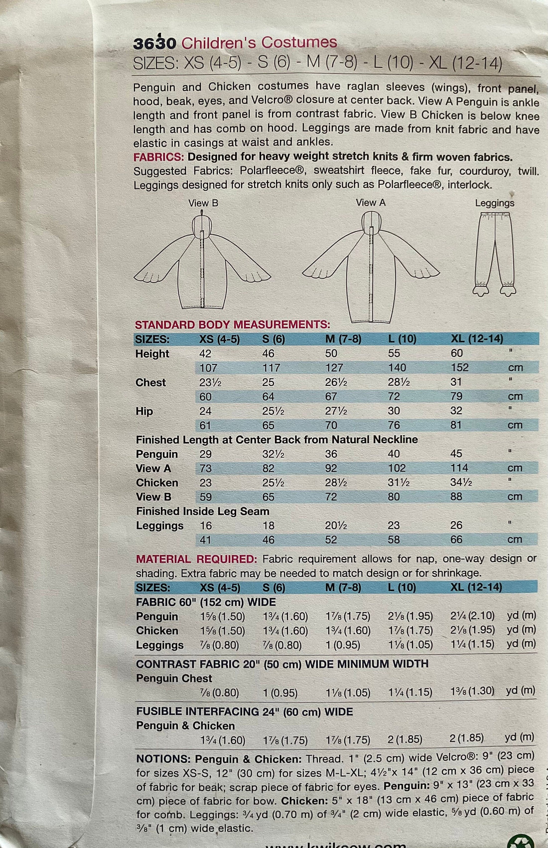 Kwik Sew 3630 Sewing Pattern (Vintage) UNCUT