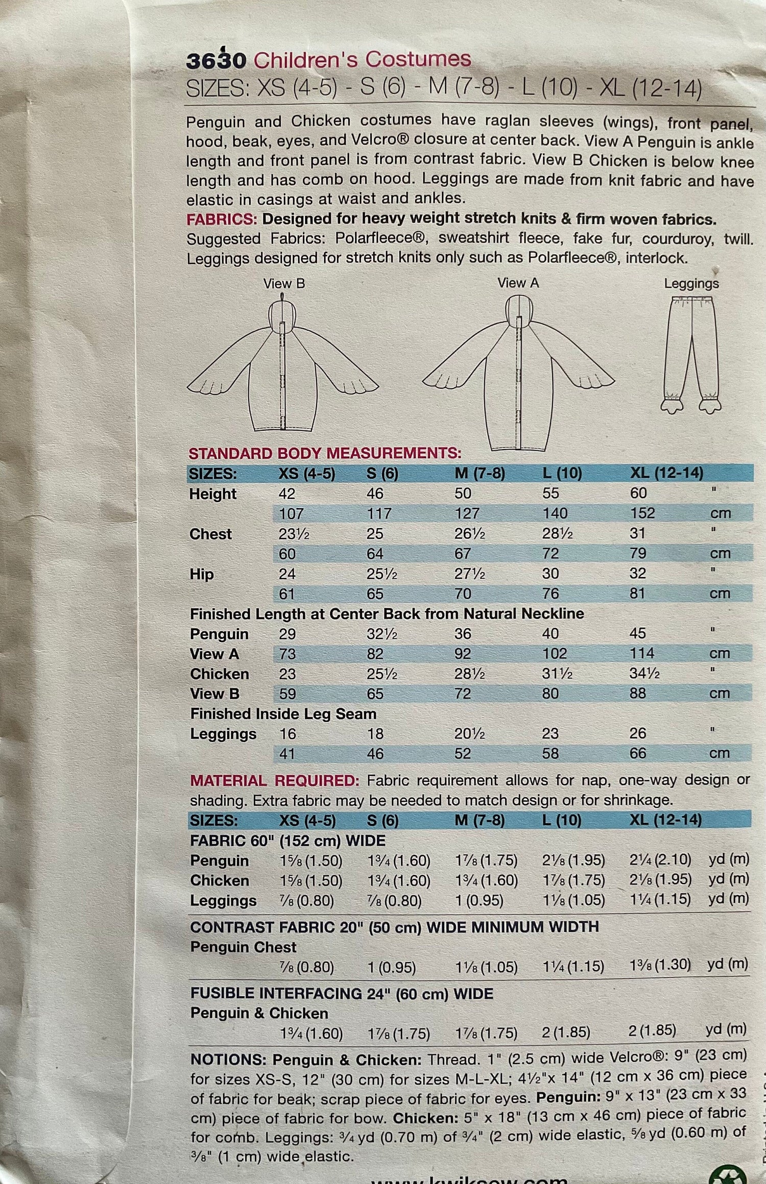 Kwik Sew 3630 Sewing Pattern (Vintage) UNCUT